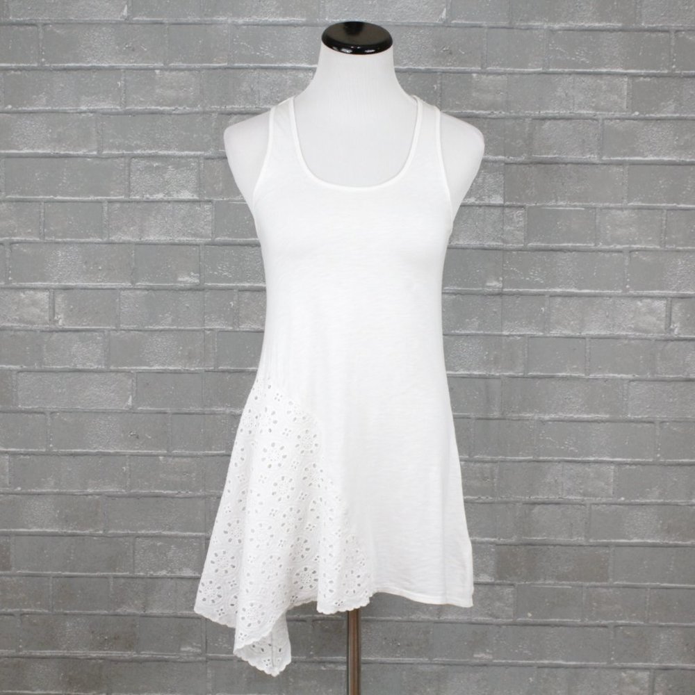 Anthro Leifnotes Asymmetrical White Tank Top - Picture 1 of 12